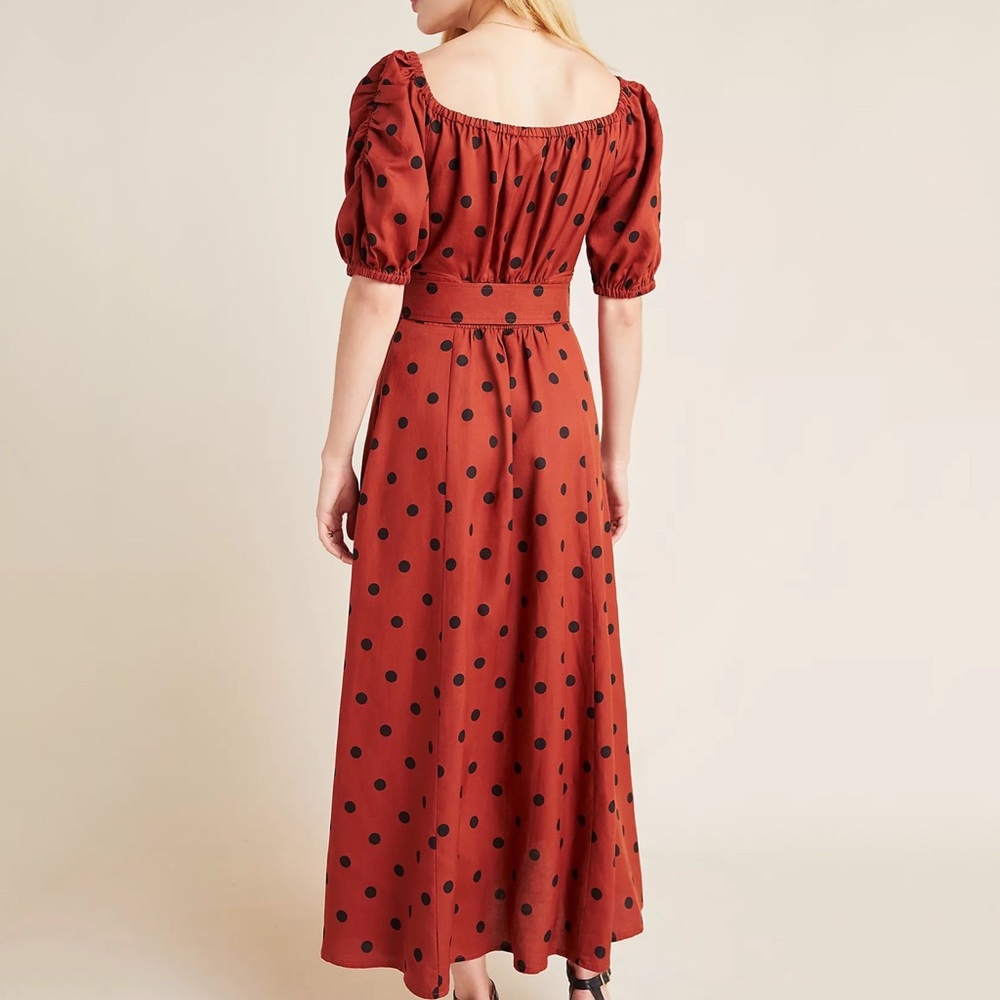 Anthropologie Lucienne Polka Dot Maxi Dress Petite - Picture 3 of 11